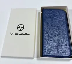VISOUL 手帳型 iPhone13mini用ケース ネイビー　100%本革