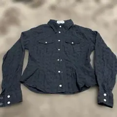 ♡*様 ブラックレース柄　 長袖シャツ ボタン付き