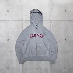 NIKE 刺繍ロゴ Red Sox 霜降りグレー ジップパーカー