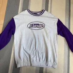 美品XLARGE スウェット グレー パープル 刺繍ロゴ Lのサムネイル