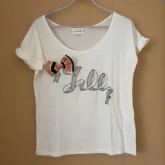 ジルスチュアート　JILLSTUART Tシャツ　フリーサイズ　白　リボン