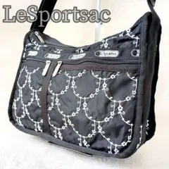 希少 レスポートサック デラックスエブリデイ ショルダーバッグ 刺繍 黒シンプル