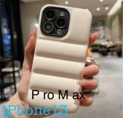 iphone１３ProMax専用ケース 　つやもこケース　　韓国人気 アイボリー