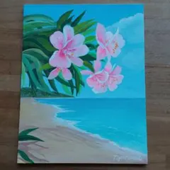 薔薇が見る海】アクリル画 F3 風景画 絵画 - メルカリ