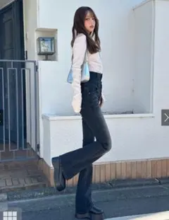 GRL グレイル ハイウエストストレッチフレアデニムパンツ[cu531]