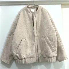 H&M テディ　ボンバージャケット　オーバーサイズ　ボアジャケット　オフホワイト