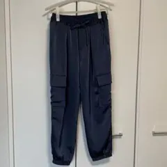 pearl buttonネイビー カーゴパンツ ゴムウエスト