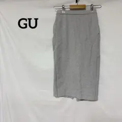 ♦︎GU タイトスカート ゴムウエスト S グレー　カジュアル　シンプル