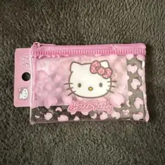 【即日発送可】新品未使用　キティ　ラメポーチ　ピンク　ヒョウ柄