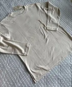 MUJI 無印良品☆スムース編みロング丈長袖Tシャツ サンドベージュM新品タグ付のサムネイル