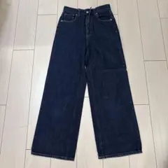 GU ダークブルーデニムワイドパンツ