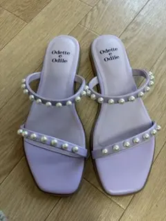 WEB限定　Odette e Odile パールライクラインサンダル　23.5