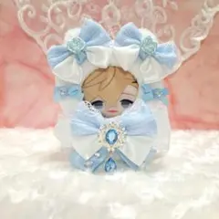 ぬい服 12cmサイズ ねこさんケープ(ホワイト)水色リボン - メルカリ