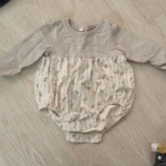 花柄ロンパース 70サイズ ベージュ