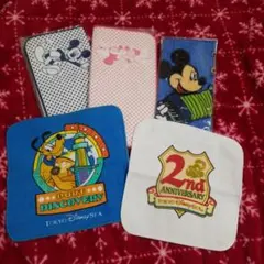 ディズニー　タオルハンカチ 5 枚セット　　まとめ売り