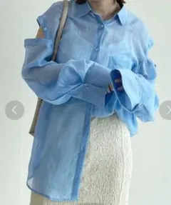 6-4【ダブルクローゼット】マルチウェイロングスリーブシャツ　シアー