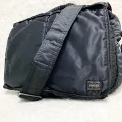 美品 ポーター ヘルメットバッグ タンカー ブラック フラップ 2way A4可