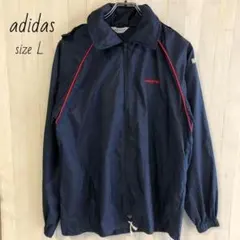 adidas　アディダス　トレフォイル刺繍　ナイロンジャケット　パーカー　L