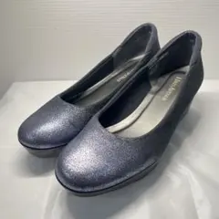 【美品】ヒルズアベニュー ラメ 厚底ウェッジパンプス 23.5㎝