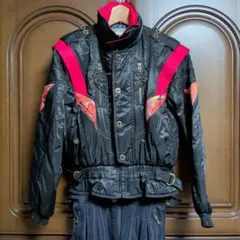 【WINDEX・ウインデックス】スキーウェア ブラック✕レッド ２点セット