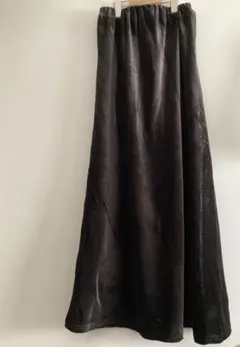 【未使用】Edit Sheen ベロア ロングスカート ブラック M 黒