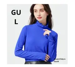 GU ソフトタートルネックT L ブルー