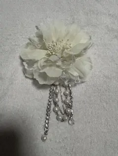 花モチーフ コサージュ パール付き
