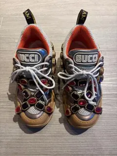 GUCCI スニーカー フラッシュトレック ビジュー クリスタル ホワイト