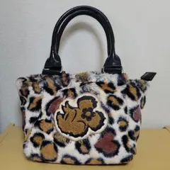 東京ディズニーリゾート ヒョウ柄ファー ハンドバッグ　ミッキー　ミニー