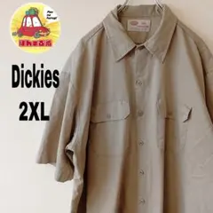 USA古着 Dickies 半袖ボタンシャツ 2XL ベージュのサムネイル
