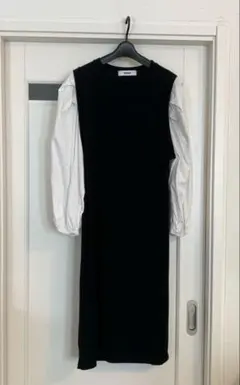 DHOLIC ディーホリック　ワンピース　黒　長袖　重ね着風　フリーサイズ