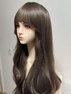 新品-未開封-ロングウィッグ アッシュブラウン 65cmのサムネイル