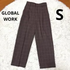 GLOBAL WORK グローバルワーク　ストレートパンツ　グレンチェック　S