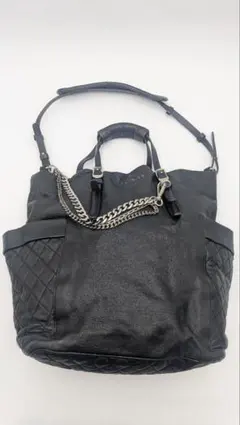 JIMMY CHOO レザー チェーントートバッグ ブラックのサムネイル