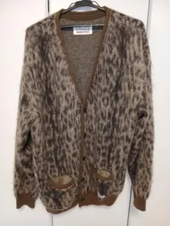 ワコマリア　レオパードモヘアカーディガン　XL