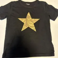 黒金色星プリントTシャツ Inspiring
