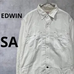 EDWIN カジュアルシャツ　長袖　白シャツ　エドウィン　SA デザインボタン