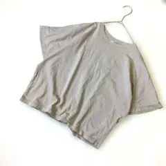 『訳あり』ユニクロ　ドルマンスリーブTシャツM ベージュ