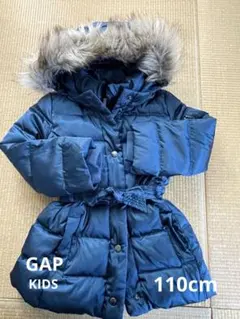 GAP ネイビー ファー付きダウンコート 110cm