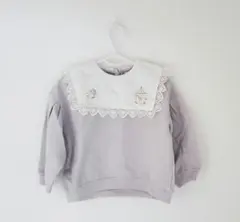 新品　未使用タグ付きコトリ　レース付き襟 セーラー　トレーナー　ぽわん袖　95