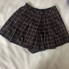 OLIVE des OLIVE チェック柄 プリーツキュロット ミニスカート
