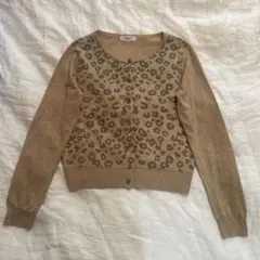❤️NATURAL BEAUTY BASIC❤️可愛いレオパードカーディガン M