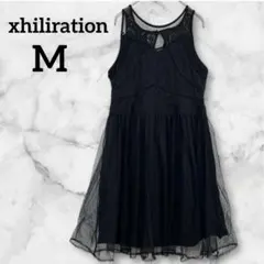 希少✨xhiliration M ミニワンピース　透け感　チュール　黒　ドレス