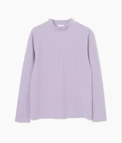 Honeys Lサイズリブ編みラベンダー長袖Tシャツ