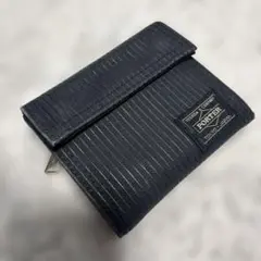 美品 PORTER ポーター 三つ折りドローイング 財布 ブラック