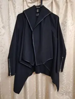 アシンメトリック変形ジャケットコート/黒