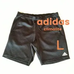 =adidas=climalite　 ブラックドット柄ジャージパンツ　Ｌ