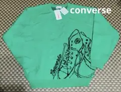 【新品】CONVERSE スニーカーイラストセーター グリーン