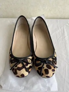 POOL SIDE プールサイド ヒョウ柄 ハラコ バレエシューズ 23.5cm