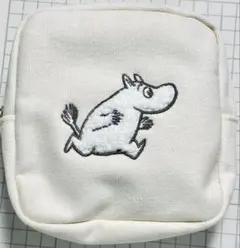 ムーミン 刺繍ポーチ スクエア ホワイト